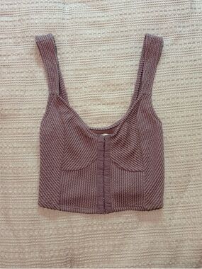 Urban Outfitters Ribbed Eye and Hook Corset Top XS in Light Purple
